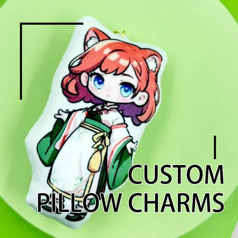 Custom Pillow Keychains Charms Personalized for Women Girl Baby Gift Cartoon Cat Photo Car Llavero Customized Anime