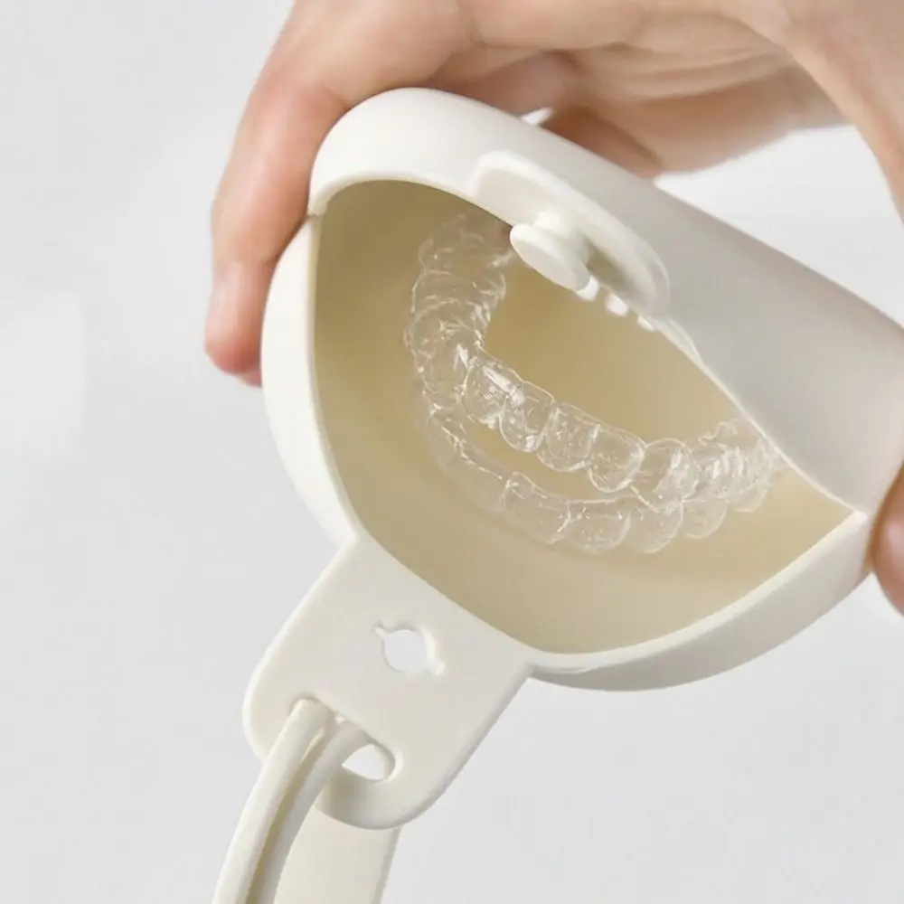 Practical Candy Color Silicone Denture Case Drain Holes Protective Mouth Guard Container Soft Retainer Storage Box Travel
