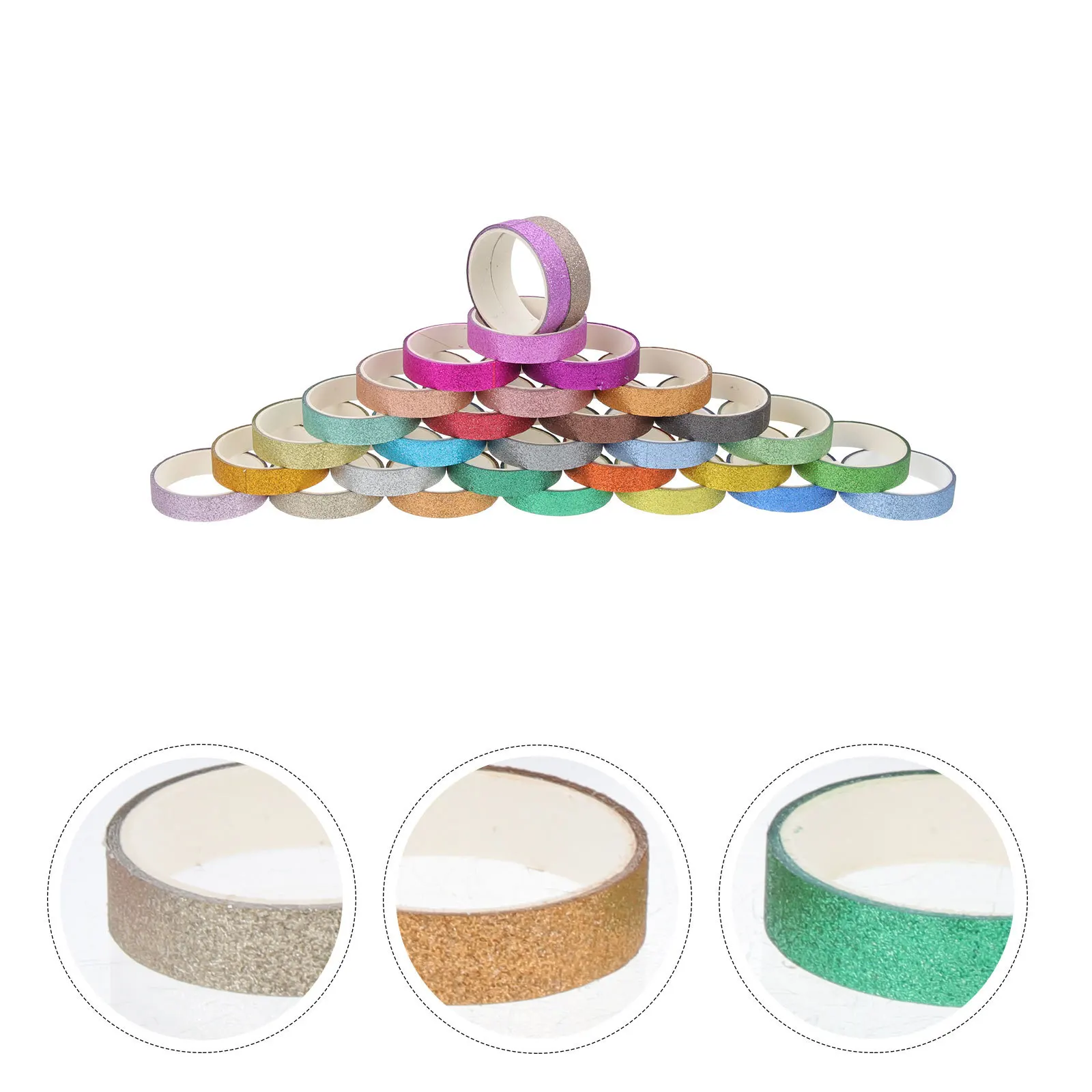 

30pcs 30 Rolls Washi Tape Decorative Glitter Paper Tapes For Diy Scrapbooking Craft Journal Gift Wrapping Stationery Supplies