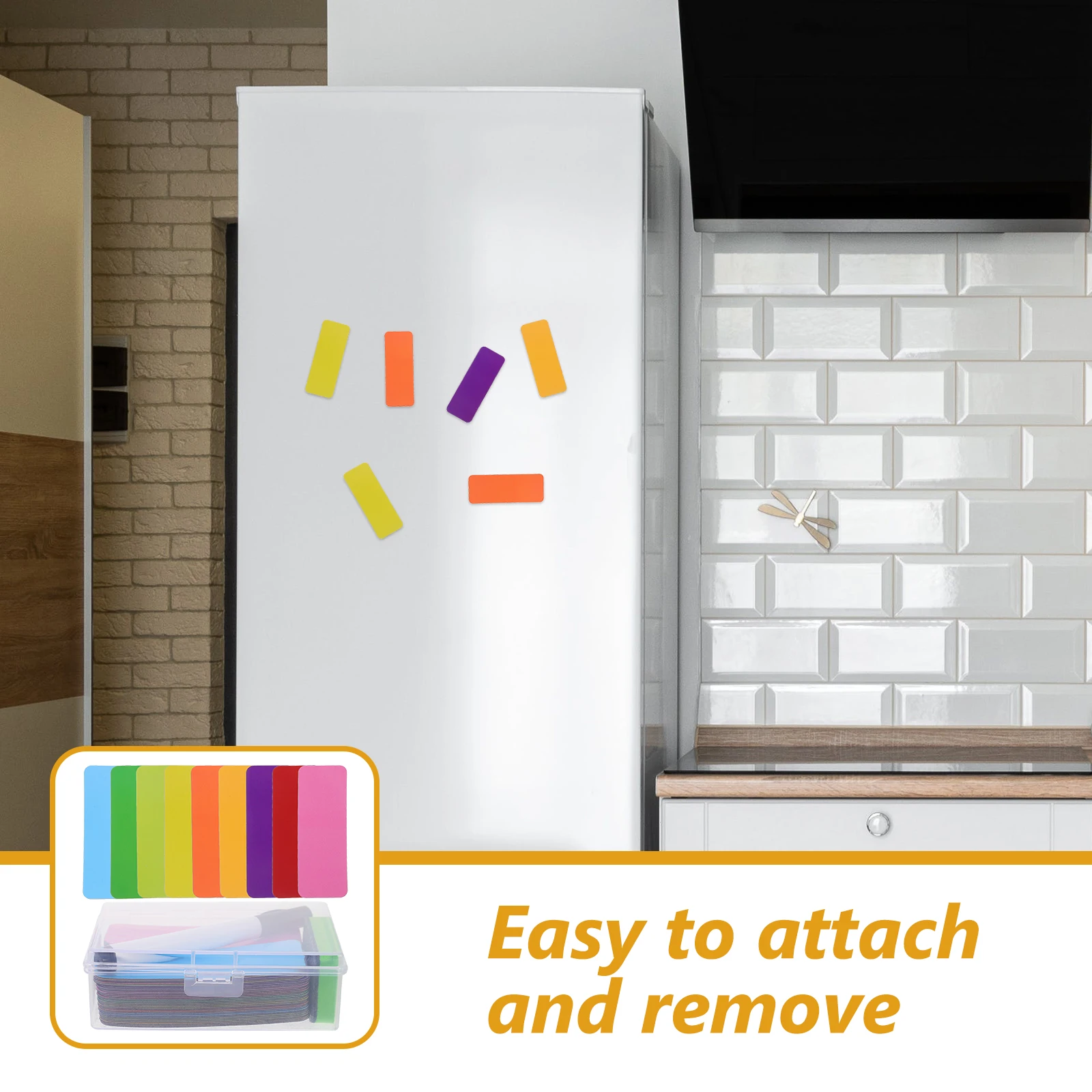 

1 set Magnetic Labels 3x8cm Dry Erase Name Tags Colored Reusable Whiteboard Fridge Magnets Classroom Home Office for Scheduling