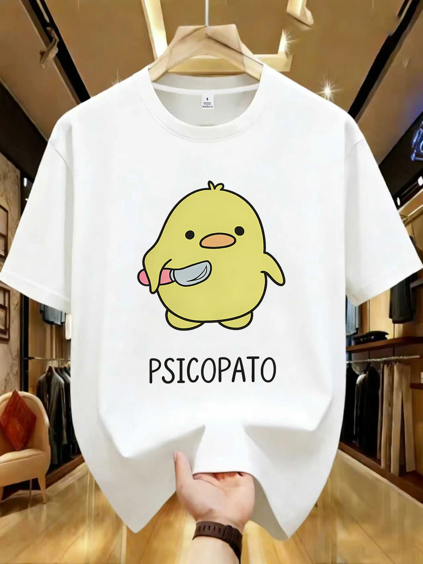 【WZM10664】 Niedliches Enten-Meme-Grafik-T-Shirt für Damen mit Rundhalsausschnitt, Sommer, lässig, kurzärmelig, Street-Style