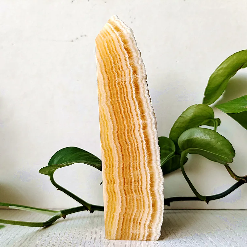 5A Decor Natural Crystals Golden Steatite Stones Tower Room Decoration Fancy Calcite Witchcraft Energy Reiki healing Wand Point