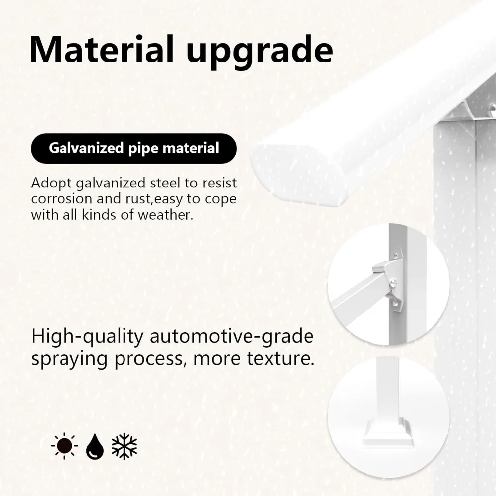 درابزين الدرج الخارجي - درابزين بيضاء من 4 خطوات للخرسانة والطوب والخشب والرخام، مناسبة للاستخدام الخارجي #5