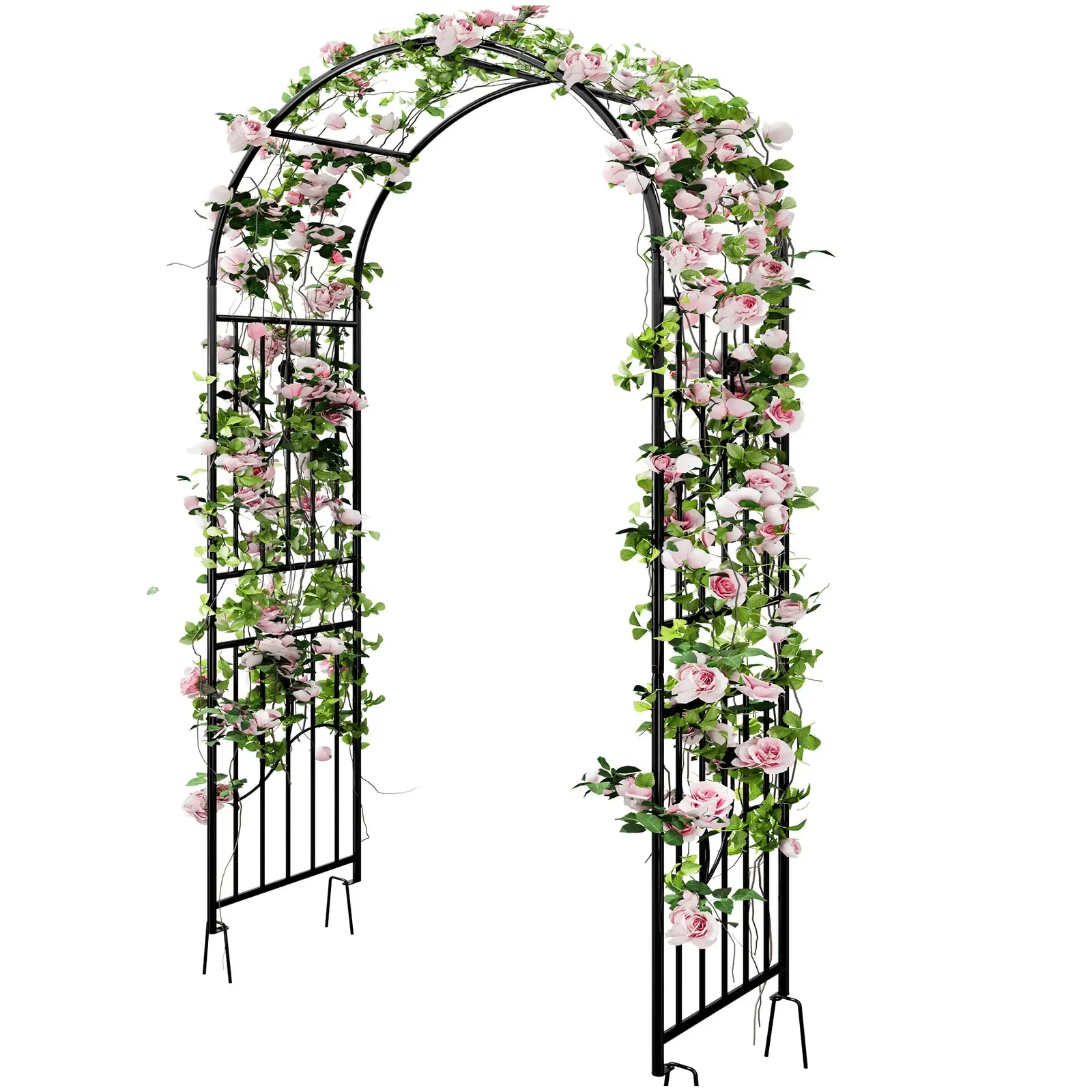 US Heavy Duty Metal Garden Arch Outdoor Rustproof Metal Garden Patio Arch Rose Arbour Archway Climbing Plant Trellis