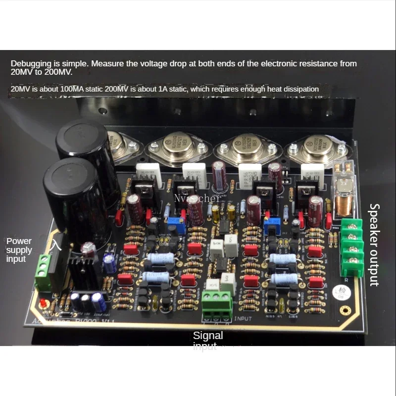 Nvarcher Refer to Golden Throat P1000 power amplifier circuit two-channel 200W   board