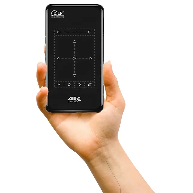 Mini projetor portátil com espelhamento DLP, P09-II, Android 9, 1G, 8G, HD-MI Entrada, 3D, filme 4K