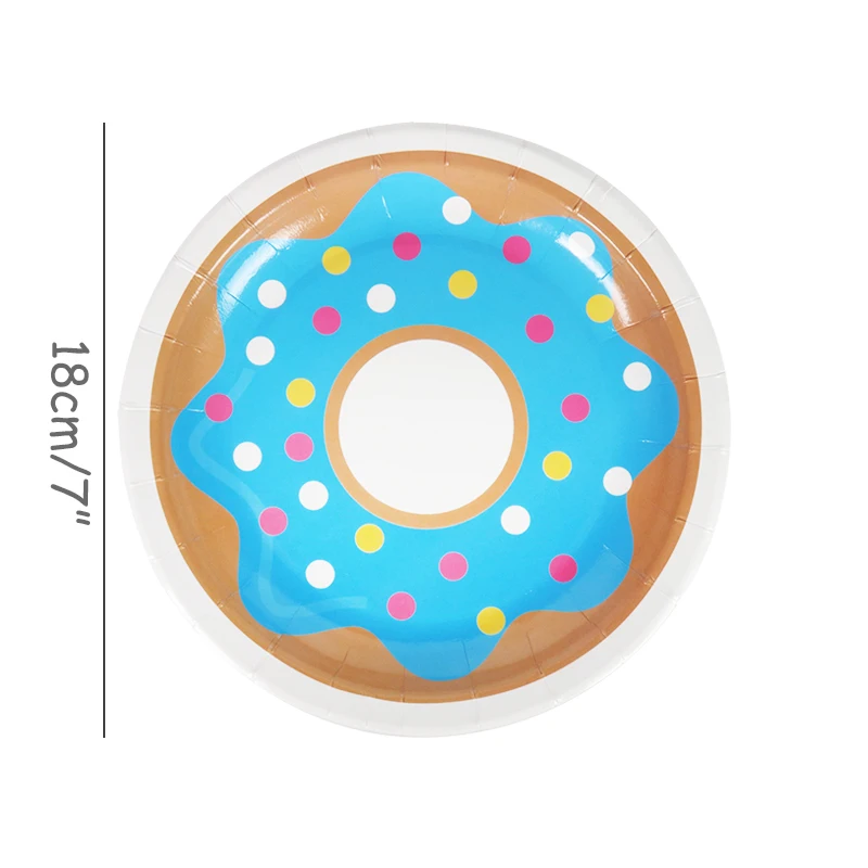 Donut Dessert Theme Party Tableware Set Disposable Plate Cup For Birthday Donut Growing up Theme Baby Shower Party Supplies