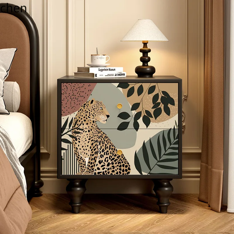 YFY 원목 빈티지 수납장 침실 침대 옆 거실 서랍장 다기능