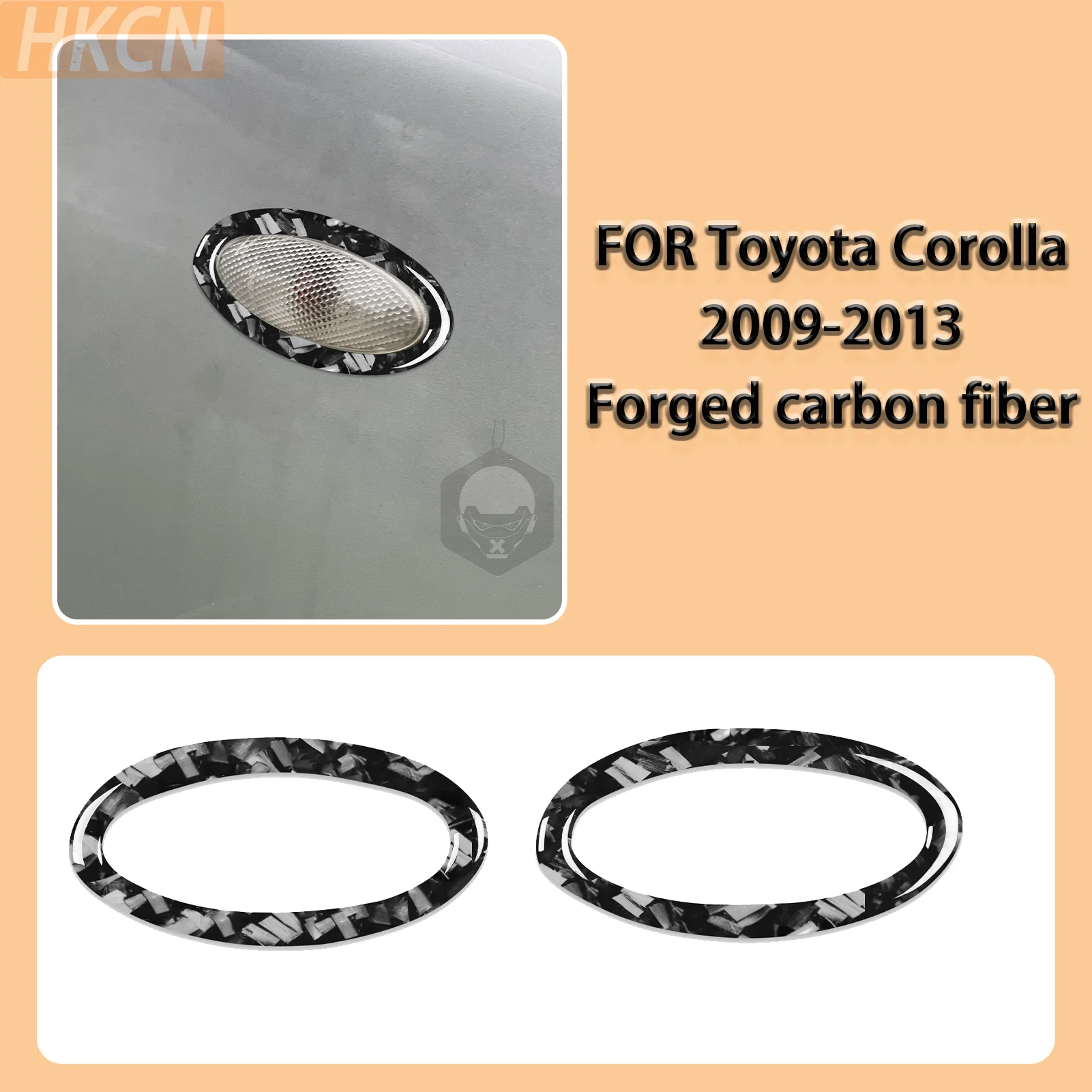 FOR Toyota Corolla 2009-2013 Forged Carbon Fiber Front Fender Trim Headlight Bezel Panel Trim Car Interior Accessories Stickers