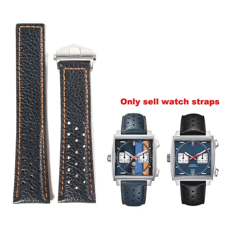 

For TAG Heuer Strap MONACO CARRERA Wrist Band Frosted Calfskin Quality Leather Watchband Bracelet Watch Accessories 22mm