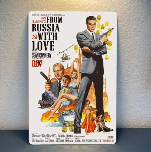 Bond From Russia With Love Movie Metal Poster Tin Sign 20x30cm Plaque