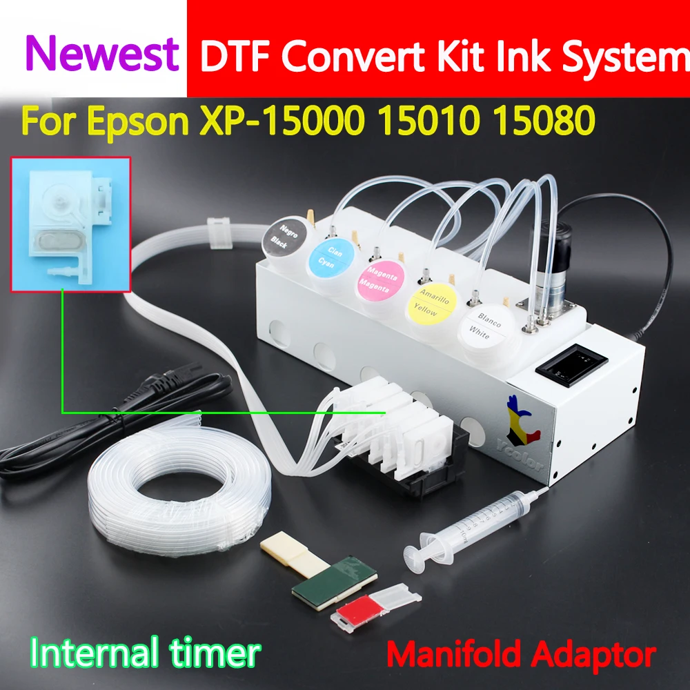 

XP15000 DTF Convert Kit Ink System for Epson XP-15000 White Ink Tank With Printhead Manifold Adaptor Ink Damper XP 15000 CISS