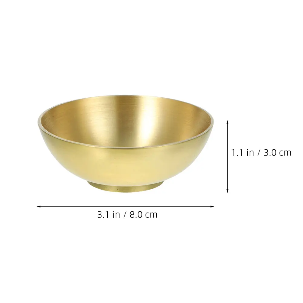 

Holy Water Offering Bowl Brass Flat Smooth Inner Bowl Buddhist Altar Sacrifice Vessel Rice Tea Snack Storage