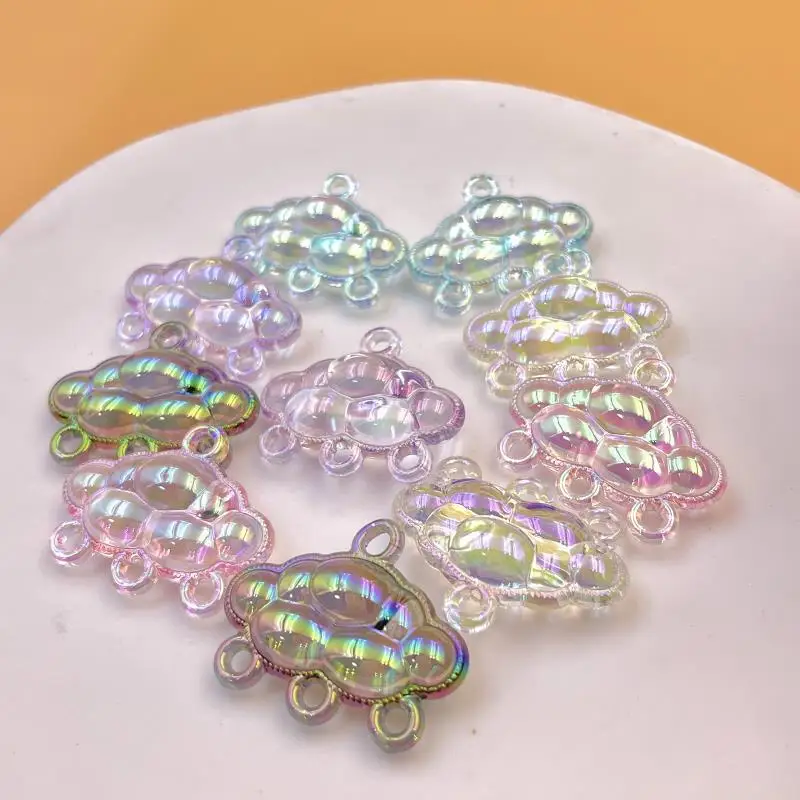 

Newest AB Transparent Colorful Cute Cloud Charms Fit Handmade Jewelry Ornament Accessory 60pcs 34*27mm Acrylic Necklace Pendants