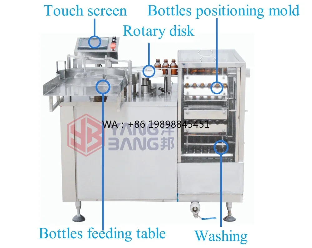 Glass Plastic Wine and Beverage Bottles High Pressure Washing Rotary Drum Bottle Washing Automatic Cleaner