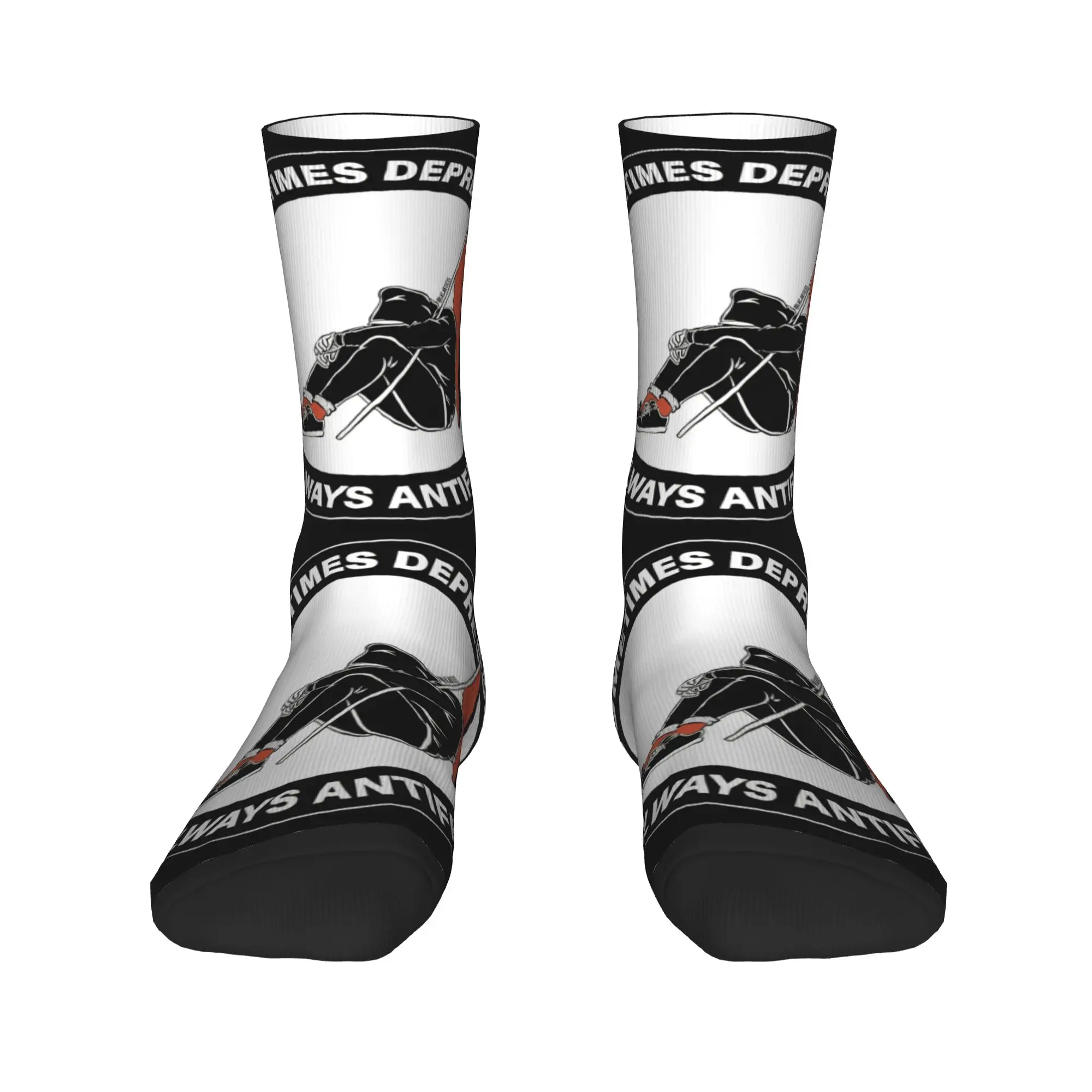 Antifascistische actiesokken Grafische kousen Antislip volwassenen Herensokken Kwaliteit Winter Trendy hardloopsportsokken