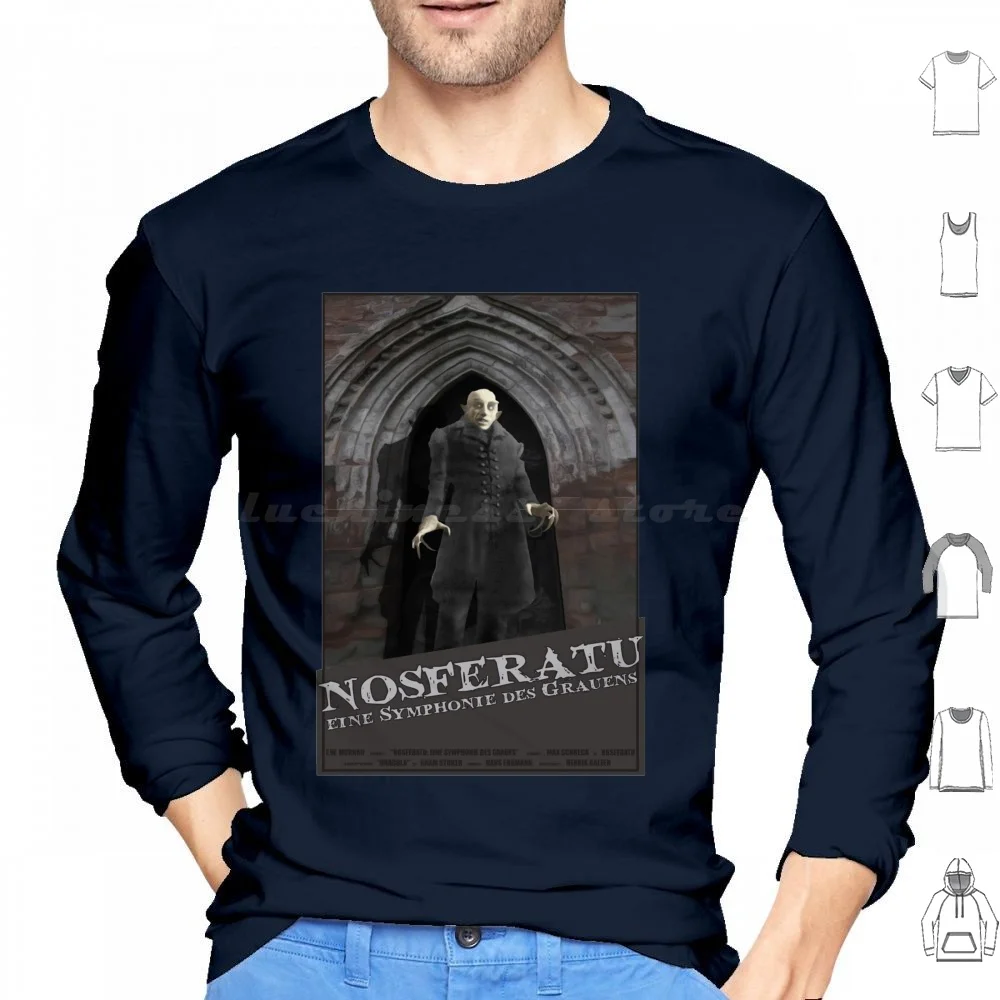 Nosferatu Hoodies Long Sleeve Nosferatu Cult Film Film German Dracula Vampire New Kailey Slemp Knl413 Creepy Horror