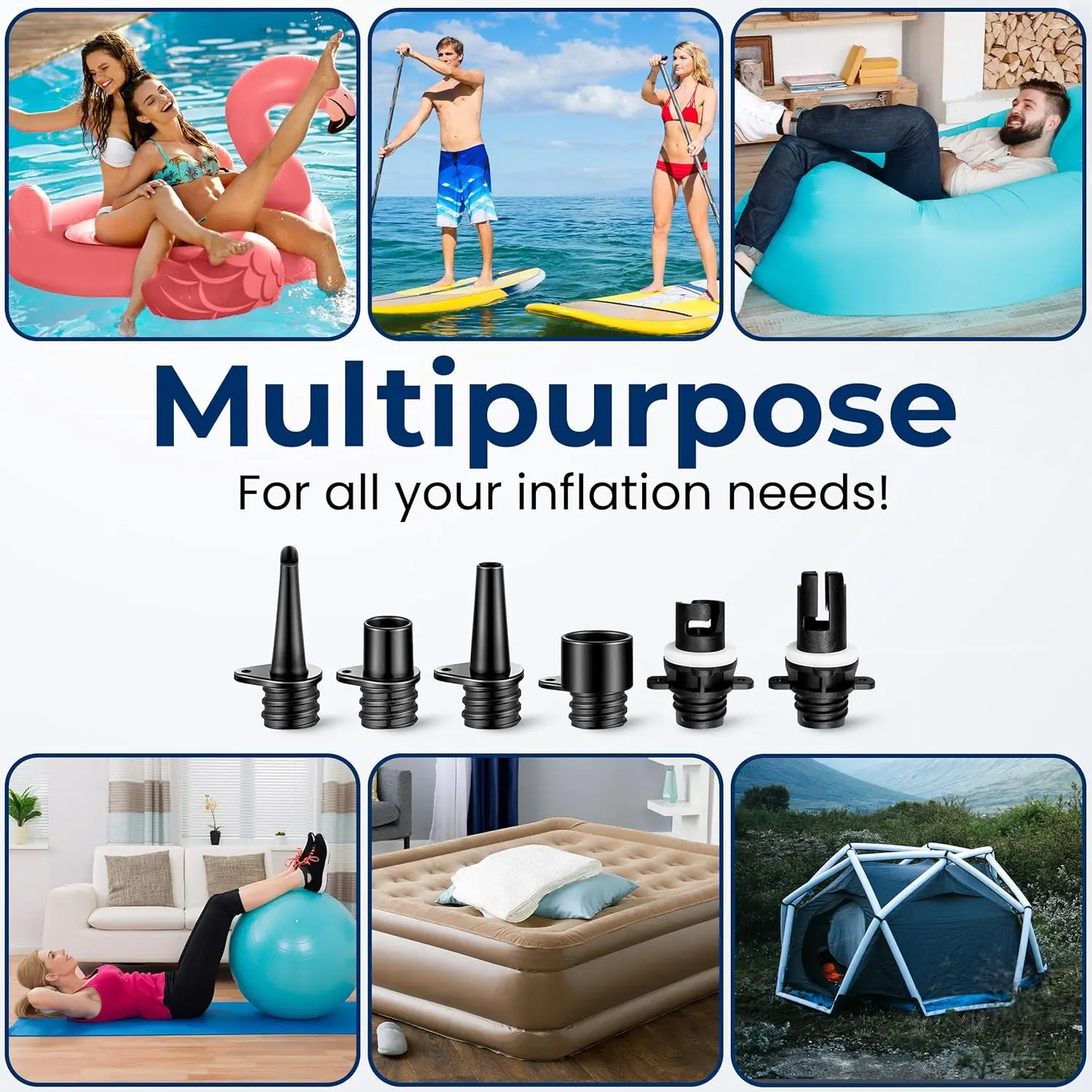 High Pressure Electric Air Pump for Inflatables - 16PSI, Auto Shutoff, Digital Display, Car Power