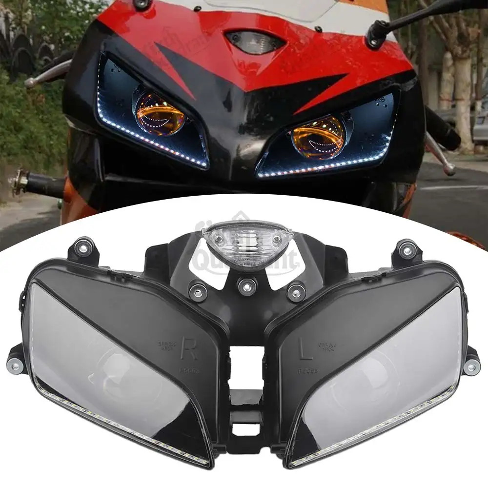 

Передняя фара мотоцикла, полностью собранная, янтарный свет, светодиодные фары, аксессуары для Honda CBR600RR/F5 2003 2004 2005 2006