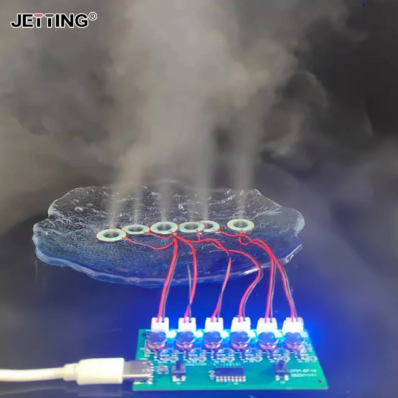 Humidifier Module DIY Kit Nebulizing Control Board Ultrasonic Nebulizer Mist Driver Circuit Board Interface 6 Nozzle