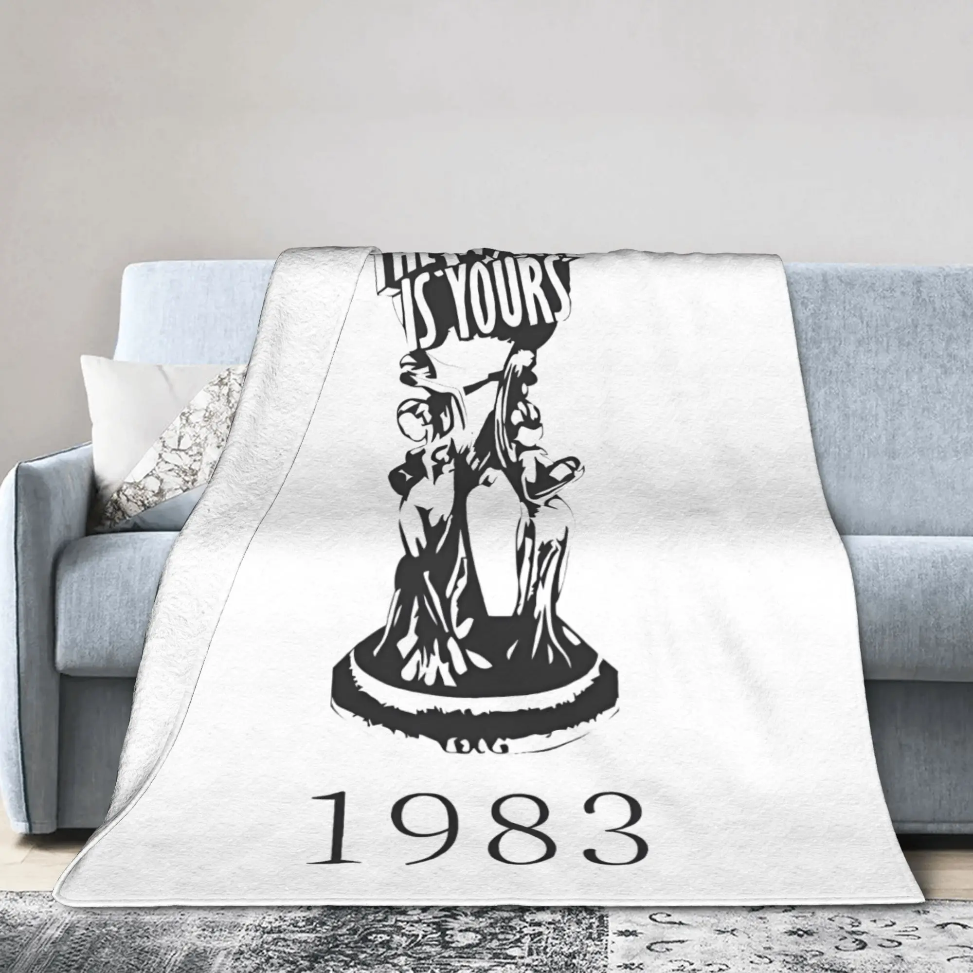Scarfaces The World Is Yours Flannel Throw Blankets Globe Statue for Couch Knitted Blanket Gift Warm Multifunction Throws