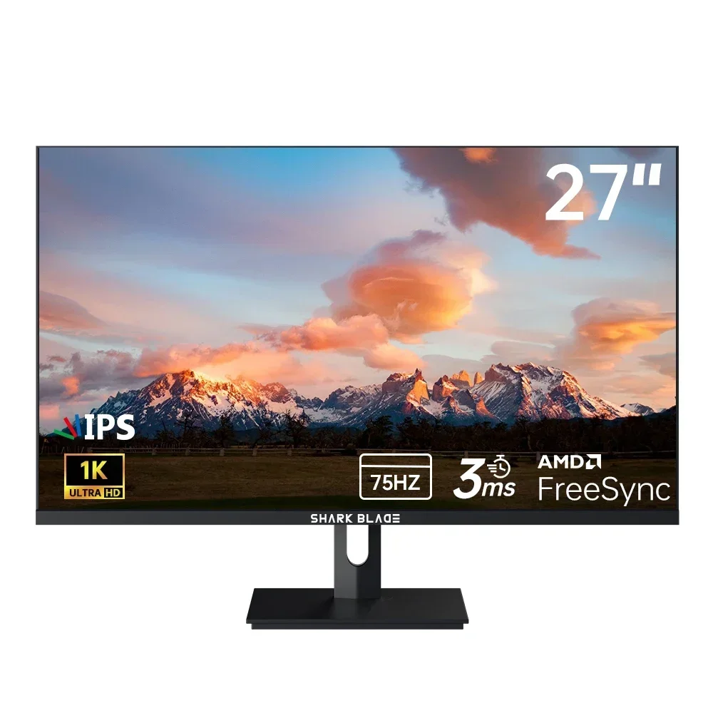 

27 inch 1K 75Hz Gaming Monitor 1ms Free-sync Support PS IPS Panel Desktop LCD Display Rotation Lift Stand Square Base