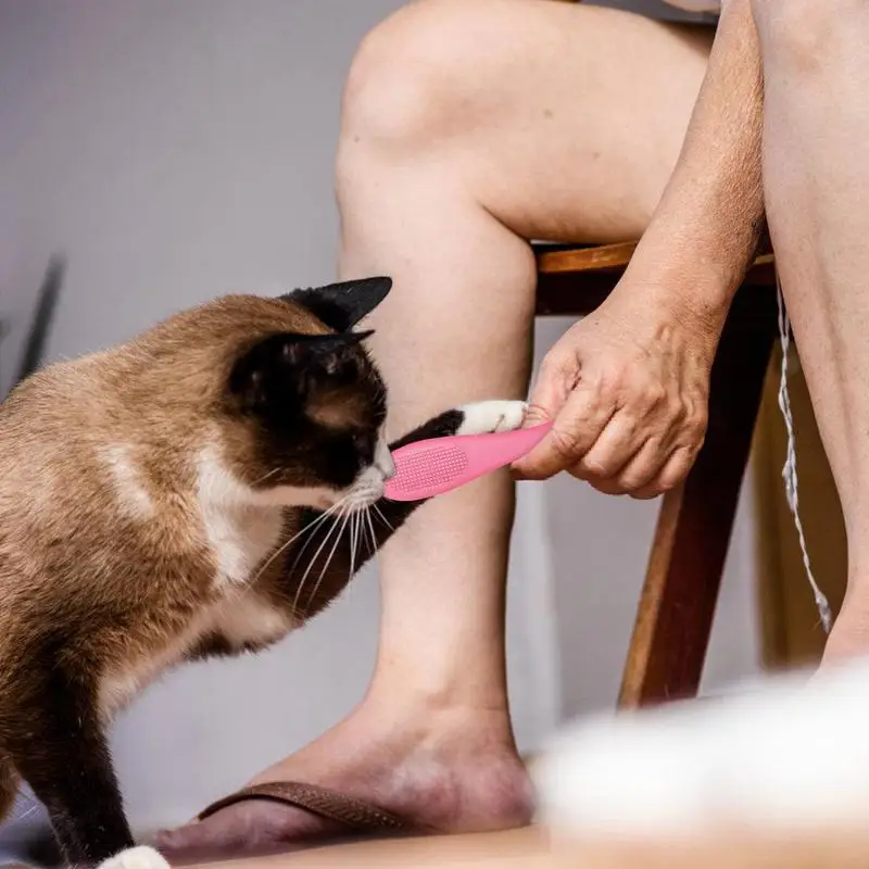 Cat Finger Toothbrush Soft Cat Chin Oral Toothbrush Puppy Finger Oral Hygiene Toothbrush Cat Finger Toothbrush For Dogs Puppy