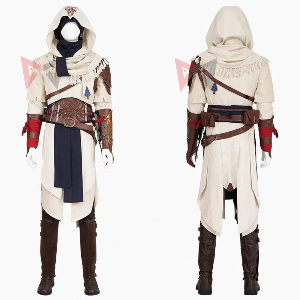 New Mirage Basim Ibn Ishaq Cosplay Costume Hat Coat Pants Belt Bracelet For Game Party Custom Made