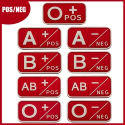 A B AB O Positive Negative 3D PVC Blood Type Patch Stickers On Backpack With Hook And Loop