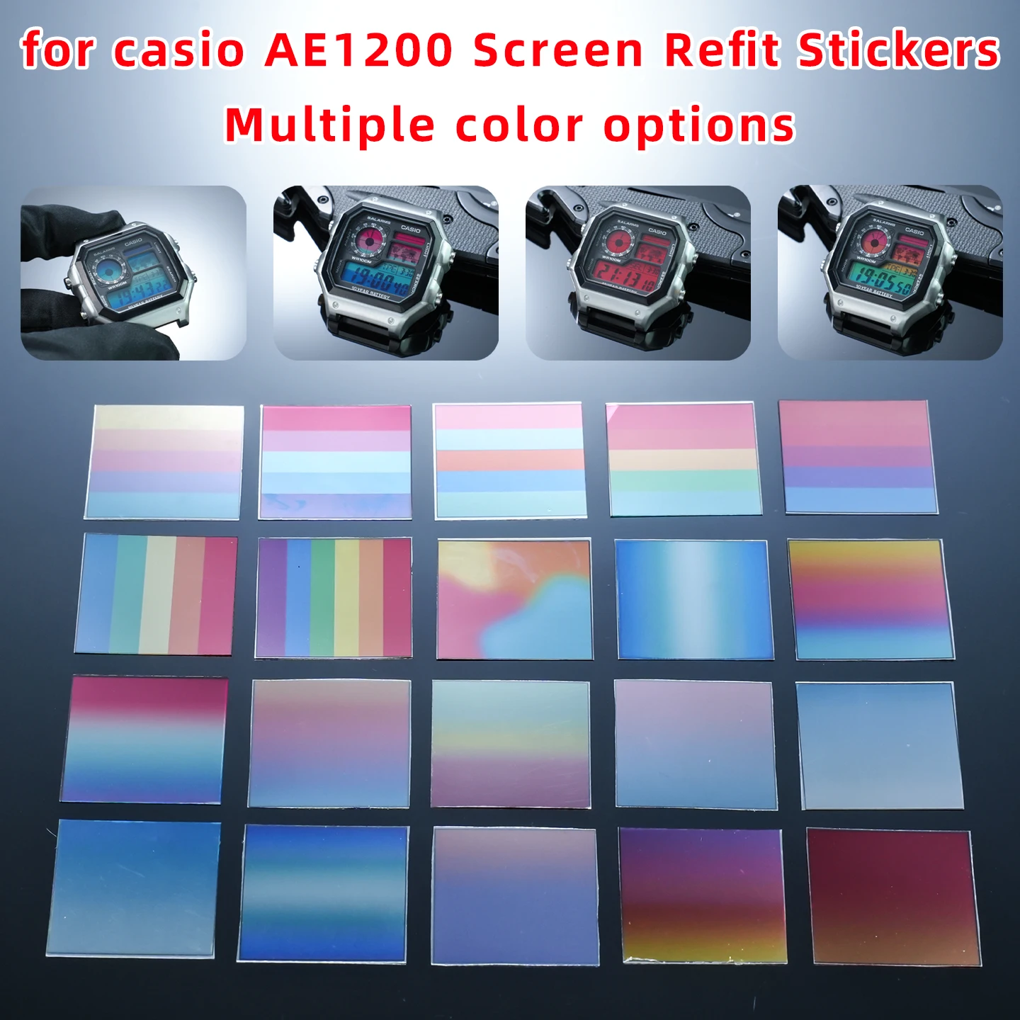 for Casio AE-1200 AE1300 3299 Watch Screen Color Changing Sticker | DIY HD Protective Film | Watch Modification Accessory