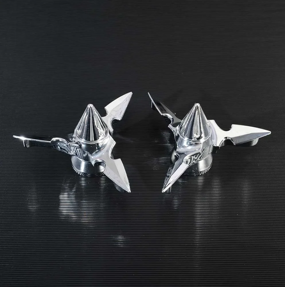 Chrome Spun Blade Spinning Front Axle Cap Nut Cover case For Harley Touring Sportster