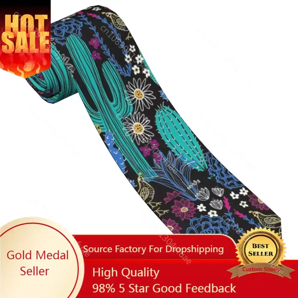 

Cactus Necktie Unisex Polyester 8 cm Cacti Desert Cute Plants Neck Ties for Mens Fashion Classic Shirt Accessories Party