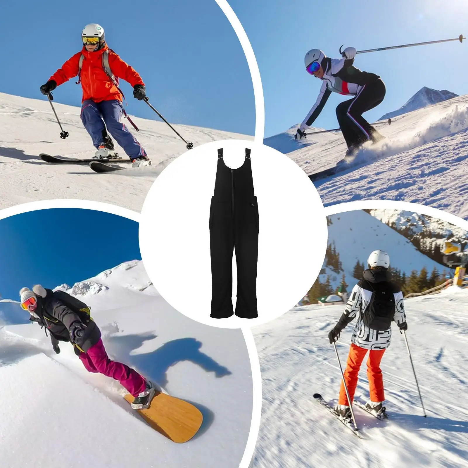 Bavaglini isolati per donna Pantaloni impermeabili antivento Tracolla regolabile Bavaglino da sci da donna per madre fidanzata Sci all'aperto