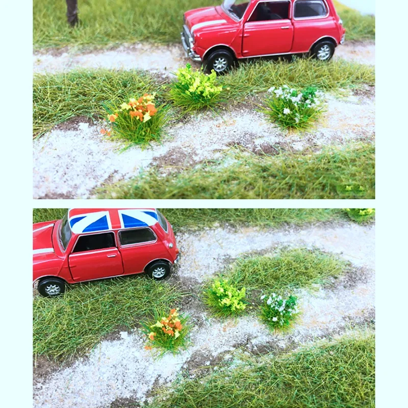 28 PCS 1 Box Vegetation Green Leaf Flower Cluster Model Model Train DIY Material Material Table Scene Sand Toy