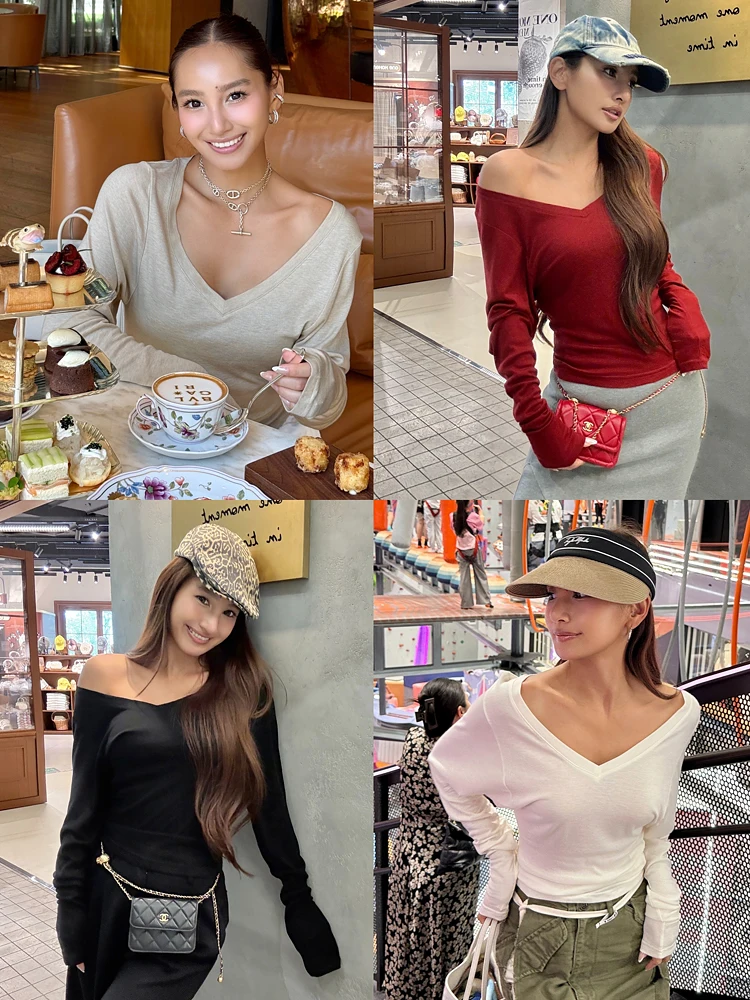 

Maru Maruco Women's Long Sve T-irt Heart Ne Design Batwing Sve Base irt V-ne Simple Sle Comfortable Fit T-irt