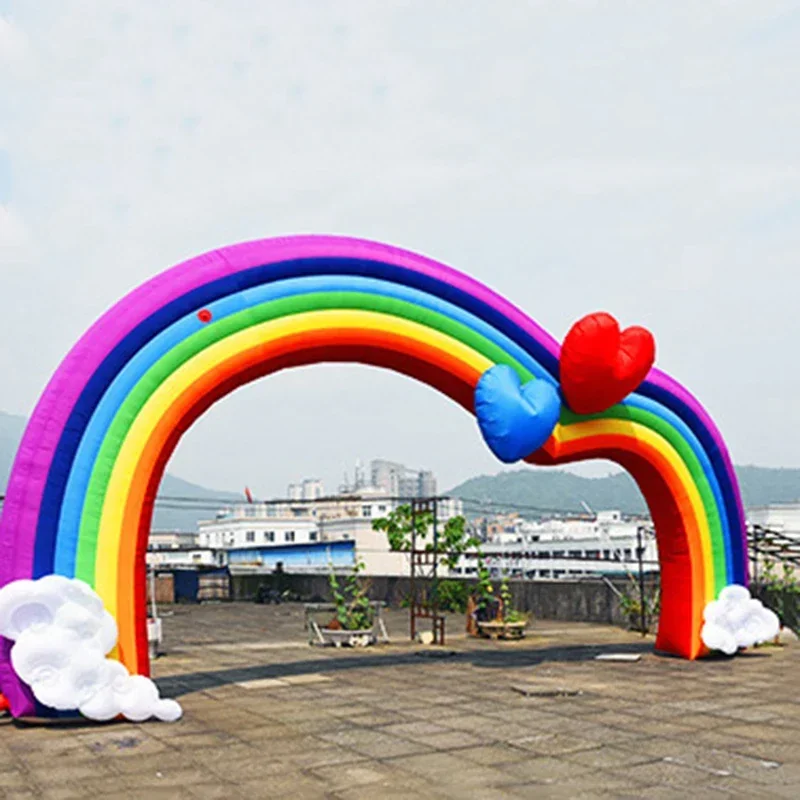 Aufblasbarer Regenbogenbogen für Werbung, Party, Eröffnungszeremonie, Dekoration mit Gebläse für Event-Eingang, Miet- und Werbezwecke – Detail 4