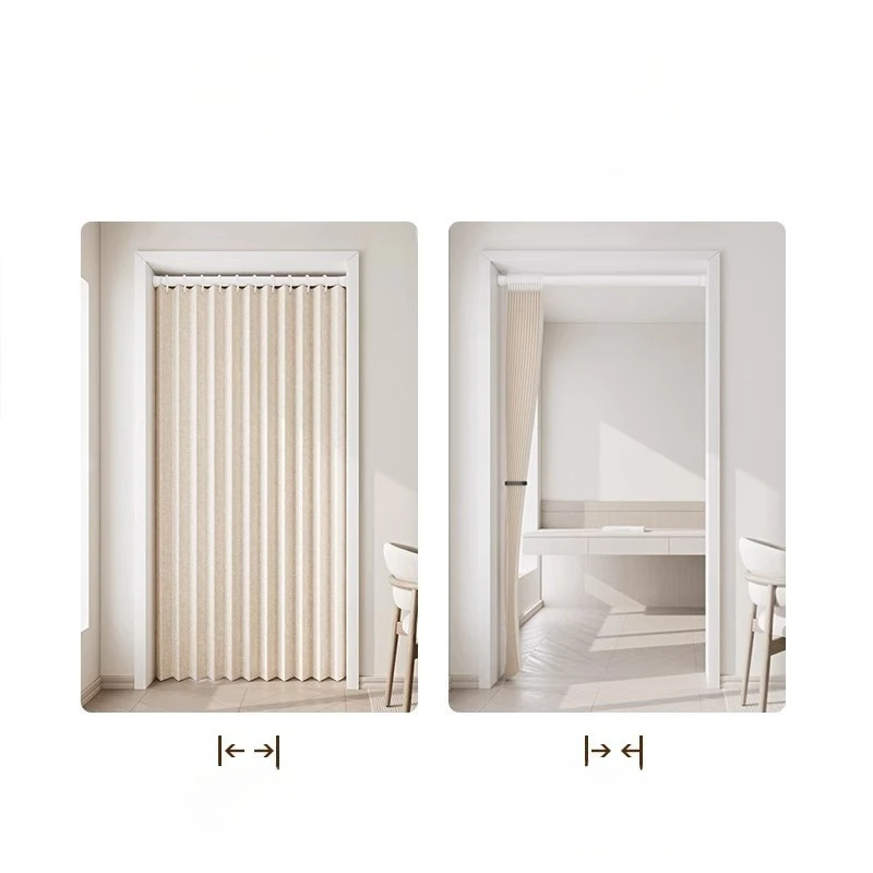 Fold Blackout Windproof Doorway Curtain Wardrobe Door Curtain Protect Privacy Dust-proof Door Curtain for Bedroom Bathroom