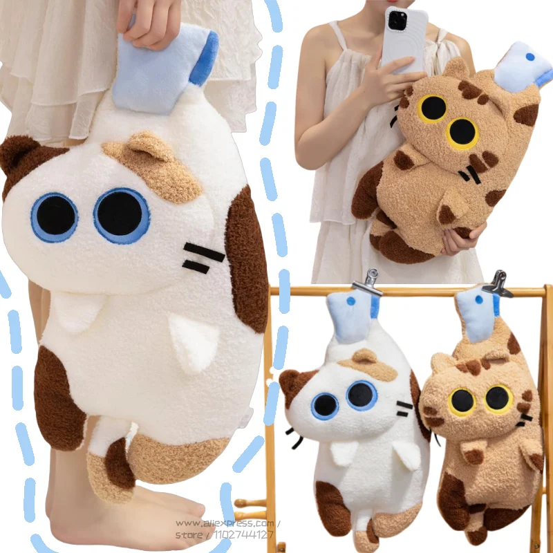 1 szt. 55cm Unikalna pozycja Brązowy Kot Syjamski Pluszowa Zabawka Wypchana Poduszka w Kształcie Kotka z Kwiatami Poduszka do Dekoracji Łóżka