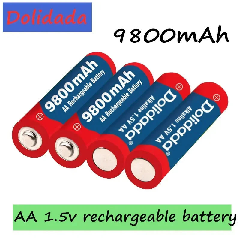 2024 new AA 9800mah 1.5V rechargeable battery+charger alkaline suitable for toy LED lights, MP3, etc