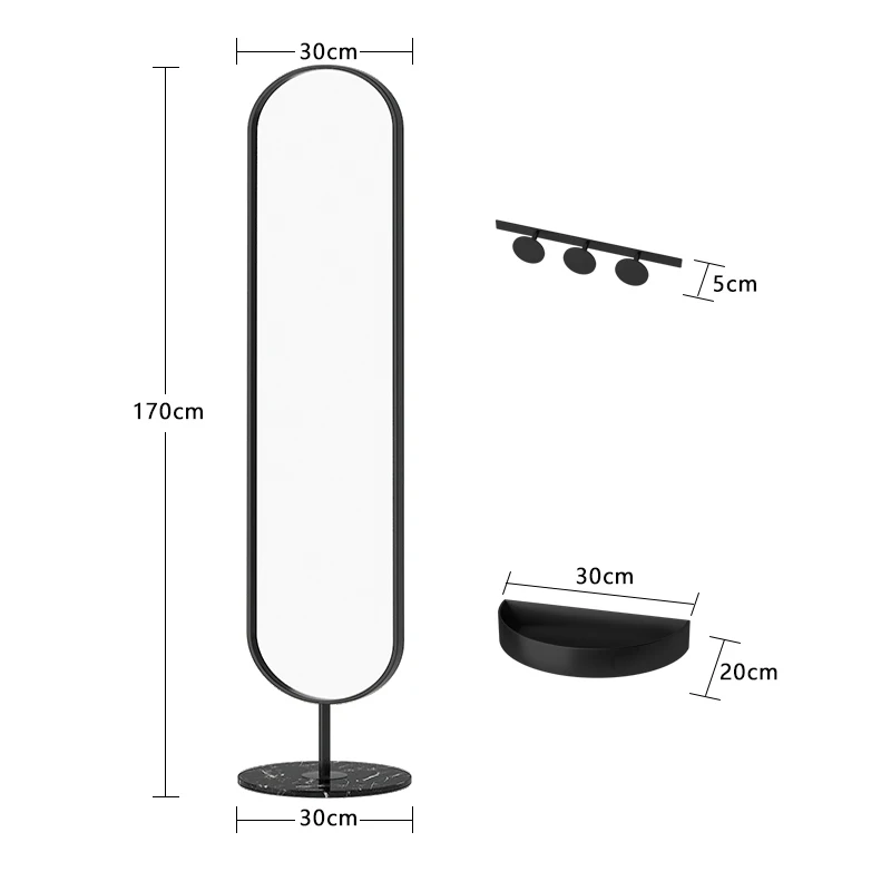 Floor Standing Mirror Decoration Modern Full Body Oval Bathroom Bedroom Mirror Funky Luxury