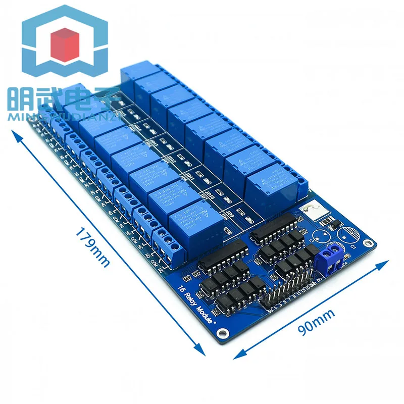 Imagem -05 - Módulo de Relé de 16 Vias 5v 12v Placa de Controle com Proteção de Optoacoplador com Relé de Fonte de Alimentação Lm2596