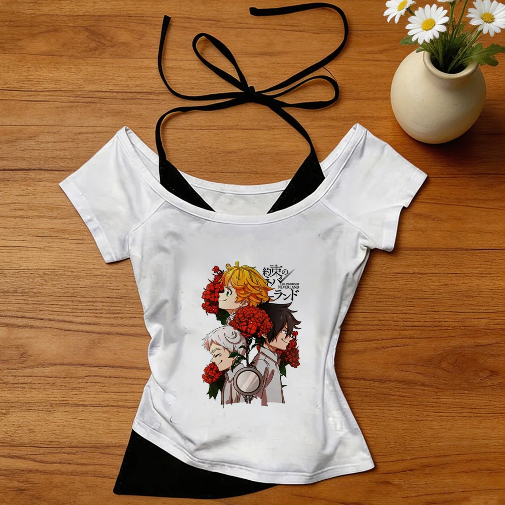 the Promised Neverland cropped top ladies emo gothic kawaii scene  shirt cutecore alternative  cheap party korean fashion