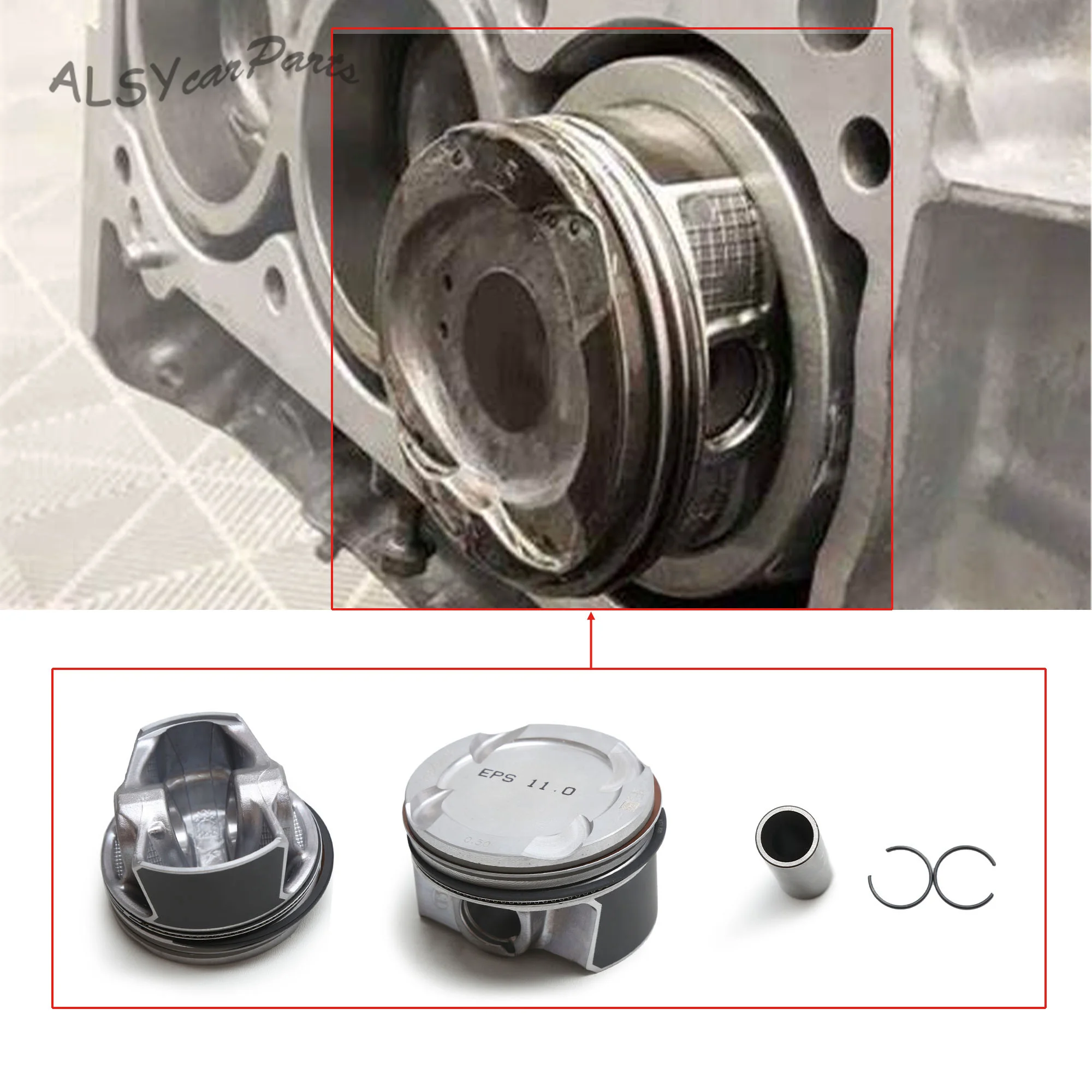 

11258623260 3.0L 6 Cylinder Engine Piston Assembly 0.50mm Enlarged For BMW 2016-2019 1 2 3 4 5 6 7 X3 X4