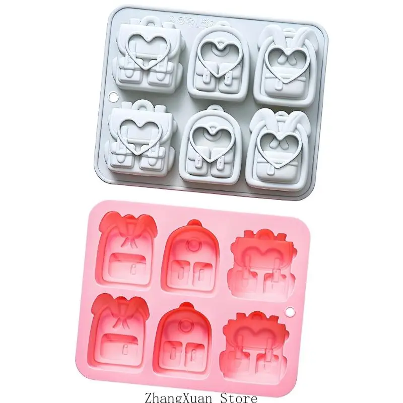 2 Stück 6 Mulden Rucksackform Kuchenformen für die Herstellung von Schokoladensüßigkeiten Cocktails 3XUF – Detail 10