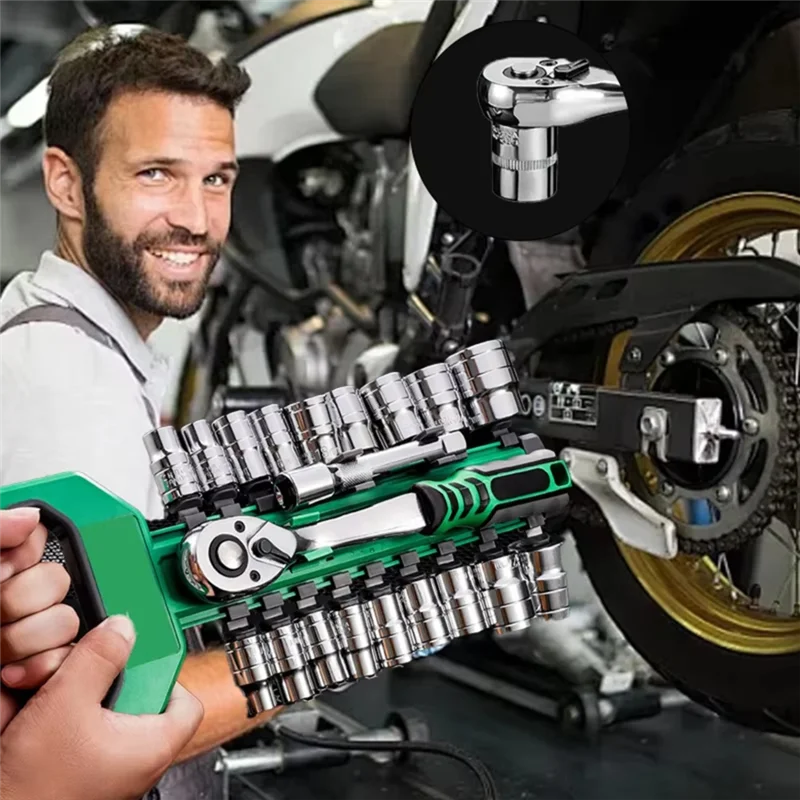 

ABBO-инструмент для ремонта автомобиля, 1/4 дюйма, торцевой ключ с трещоткой, износостойкий Cr-V, высокая твердость, гаечный ключ для авторемонта