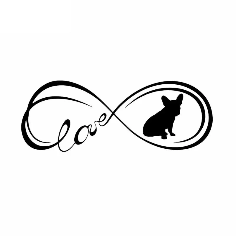 

Французский бульдог, наклейка с изображением собаки, высокое качество, украшение для окна автомобиля, индивидуальная водонепроницаемая наклейка из ПВХ, черный/белый, 18 см * 7 см