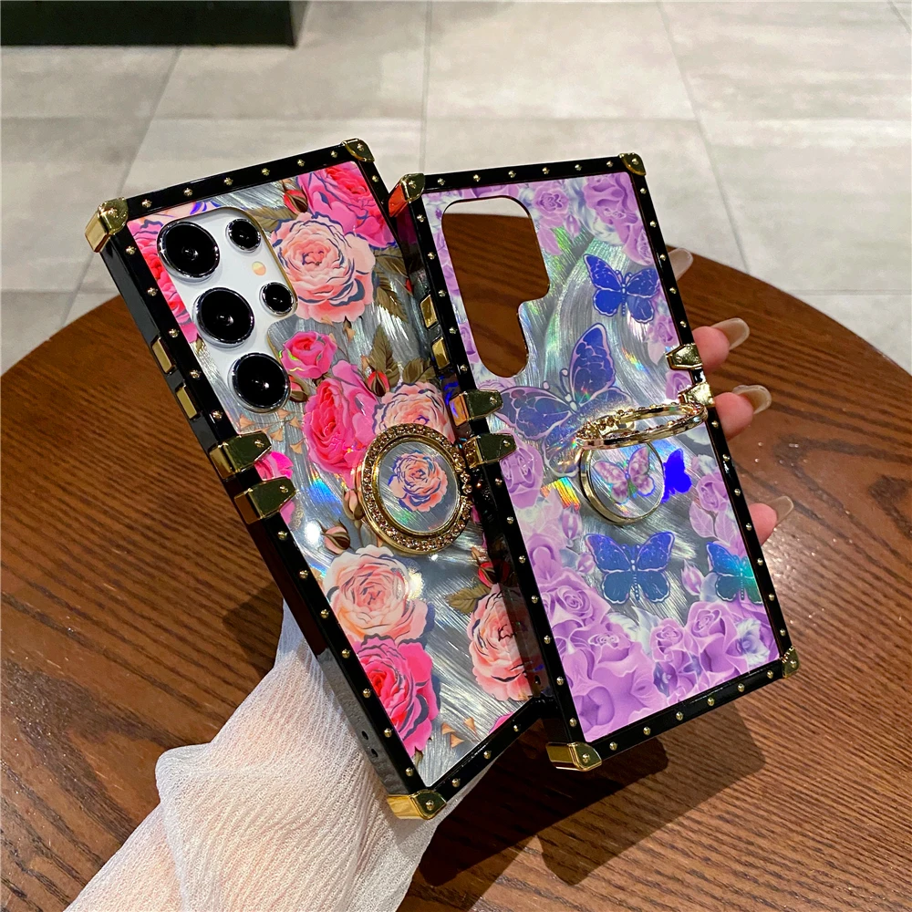 Luxury Glitter Cover Daisy Butterfly Rose Flower Case For Samsung Galaxy S25 Ultra S24 Ultra S23 Plus S22 S20 S21 S10 Note 20 10 image 3