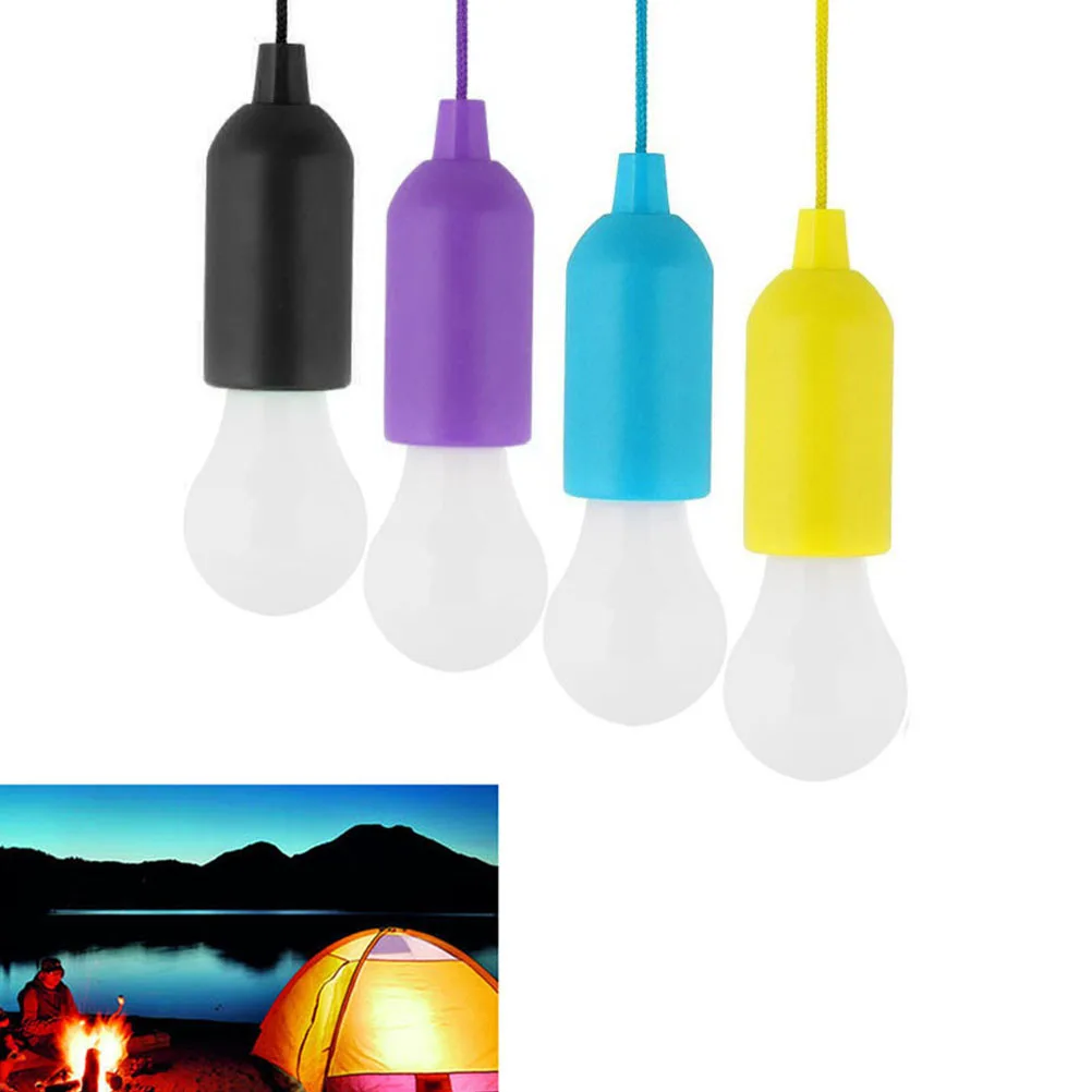 

4 Pcs Outdoor LED Lighting Durable 4 Colors 102cm Cord Operated Hanging Lantern for Closets Tents Patios Garages