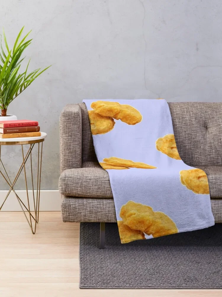 Crispy Deep Fried Chicken Nuggets Nugs Lover Gift Throw Blanket Quilt heavy to sleep Blankets