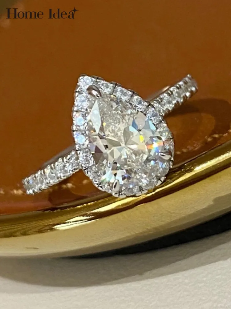 

Женское обручальное кольцо, дизайн ювелирных изделий, модное роскошное обручальное кольцо из серебра 925 пробы с искусственным бриллиантом 1,5 карата